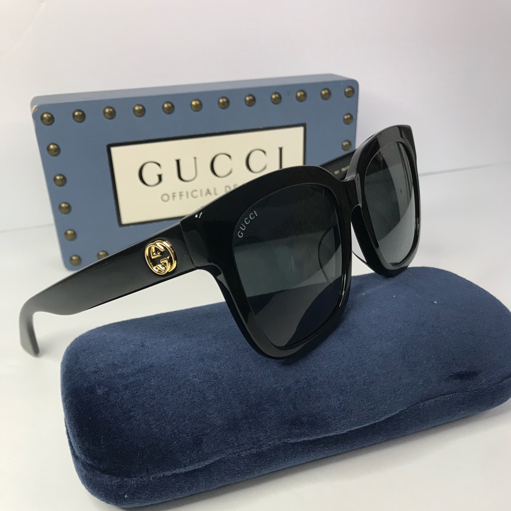- New Authentic Gucci Grey Square Ladies Sunglasses Gg0034sn 001 55